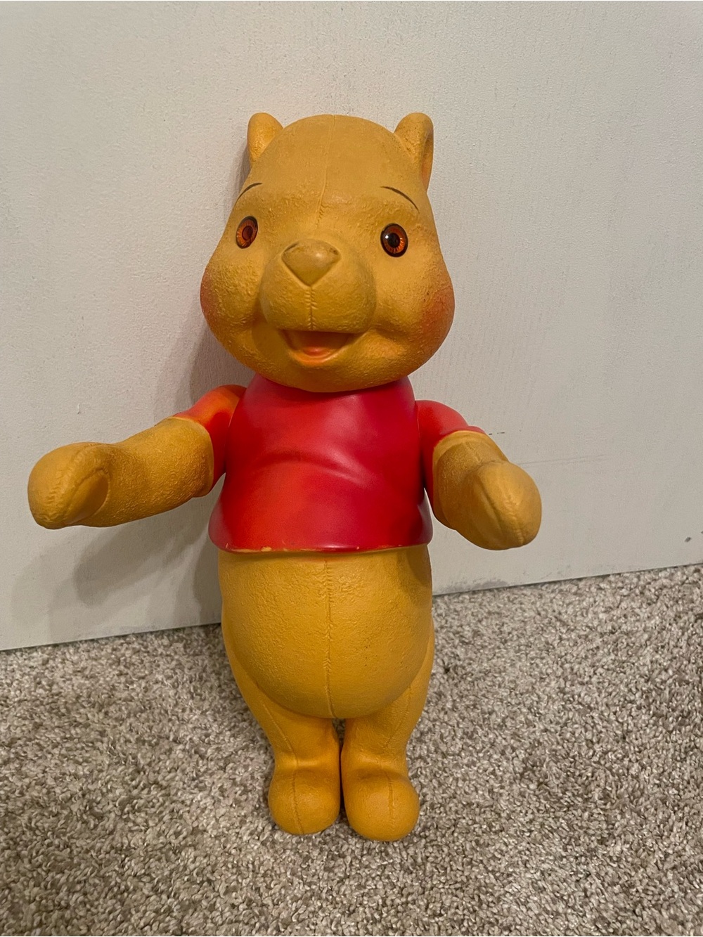 Disney Yellow Bear Plush with Red Shirt - Classic Character Toy